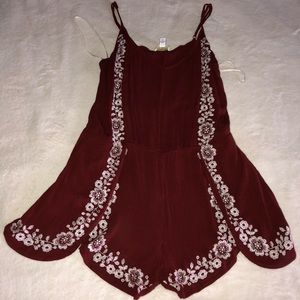 Red short romper from forever21